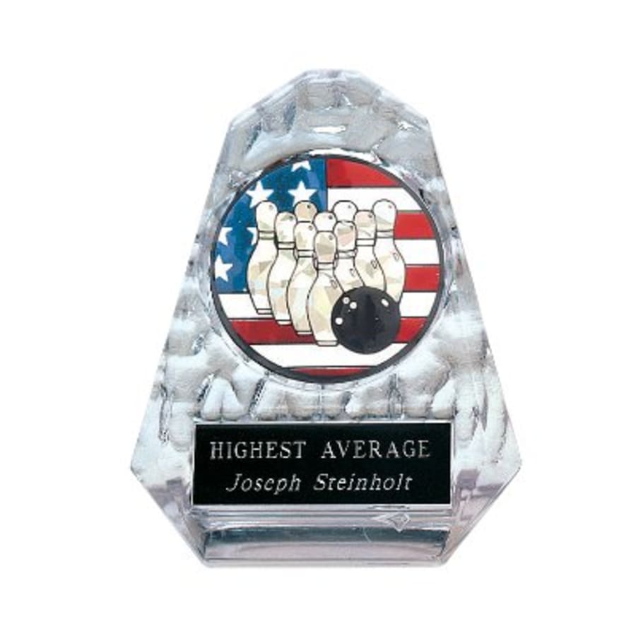 Sculpted Ice Acrylic Award Parts and Torch Stands - 4" Clear Pyramid Sculpted Ice