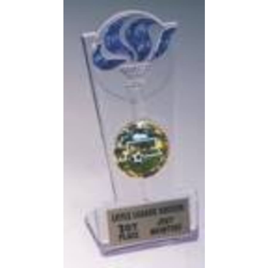 Sculpted Ice Acrylic Award Parts and Torch Stands - 8" Clear/Blue Torch Stand