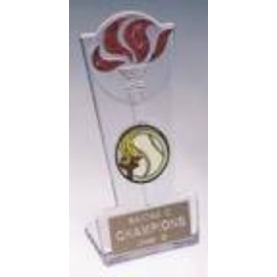 Sculpted Ice Acrylic Award Parts and Torch Stands - 8" Clear/Red Torch Stand