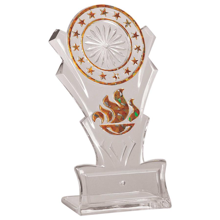 Sculpted Ice Acrylic Award Parts and Torch Stands - 8" Gold Star Torch Stand