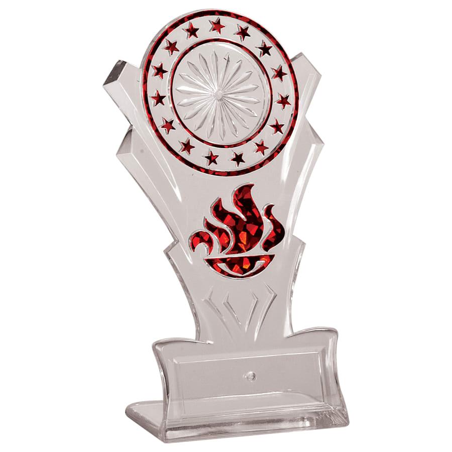 Sculpted Ice Acrylic Award Parts and Torch Stands - 8" Red Star Torch Stand