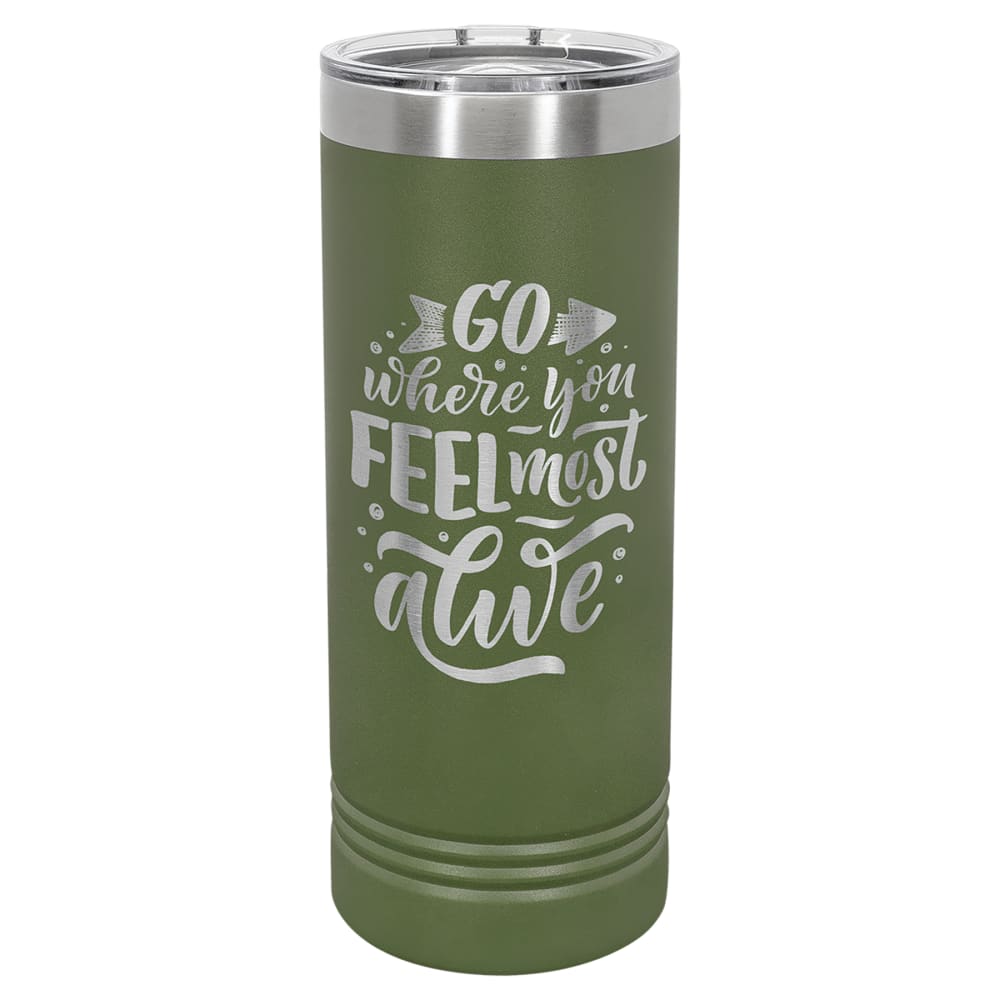 Personalized Polar Camel 22 oz. Skinny Tumbler - Olive Green