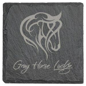 Personalized Slate Coasters, Square or Round - Square, Set of 4