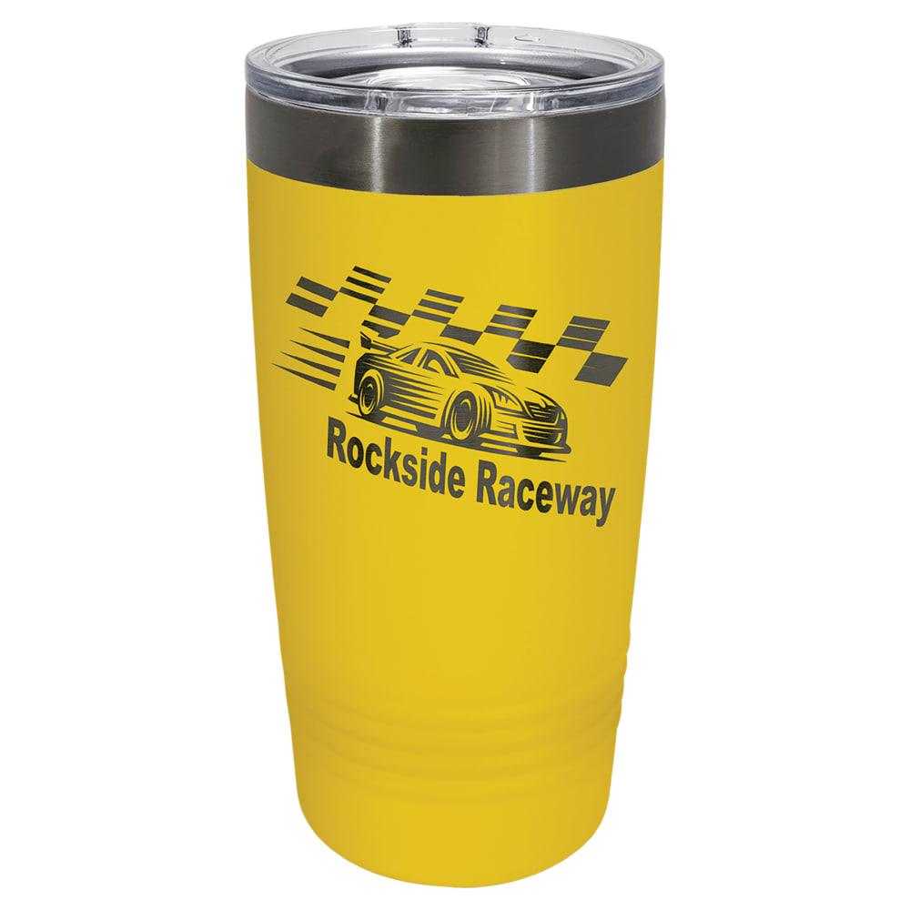 Personalized Polar Camel Tumbler with Slider Lid - 20 oz., Yellow / Ghost Black