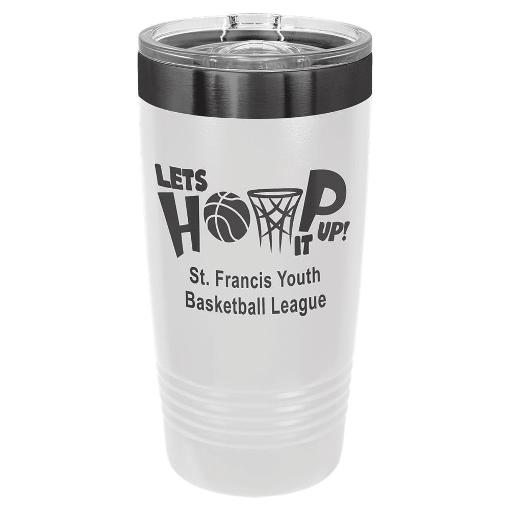 Personalized Polar Camel Tumbler with Slider Lid - 20 oz., White / Ghost Black