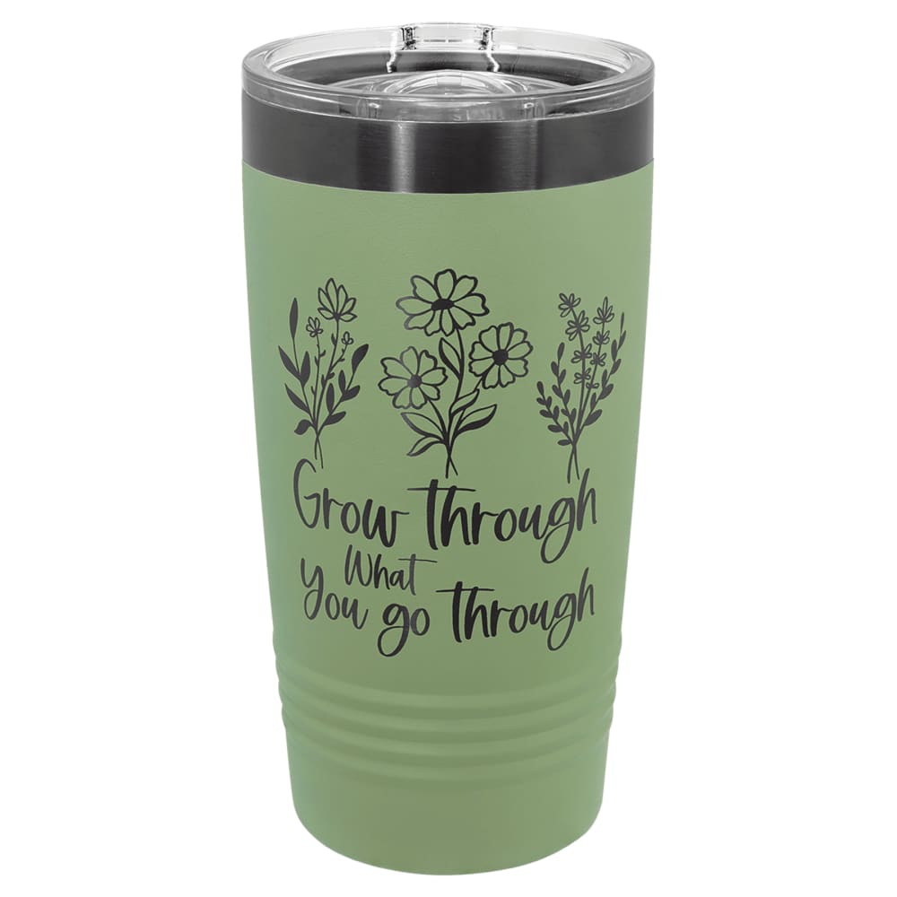 Personalized Polar Camel Tumbler with Slider Lid - 20 oz., Summer Sage / Ghost Black