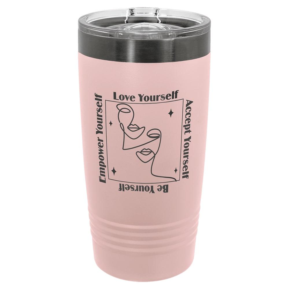 Personalized Polar Camel Tumbler with Slider Lid - 20 oz., Blush / Ghost Black