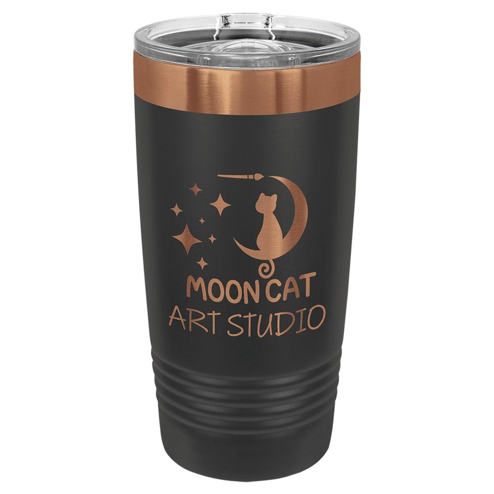Personalized Polar Camel Tumbler with Slider Lid - 20 oz., Black / Rose Gold