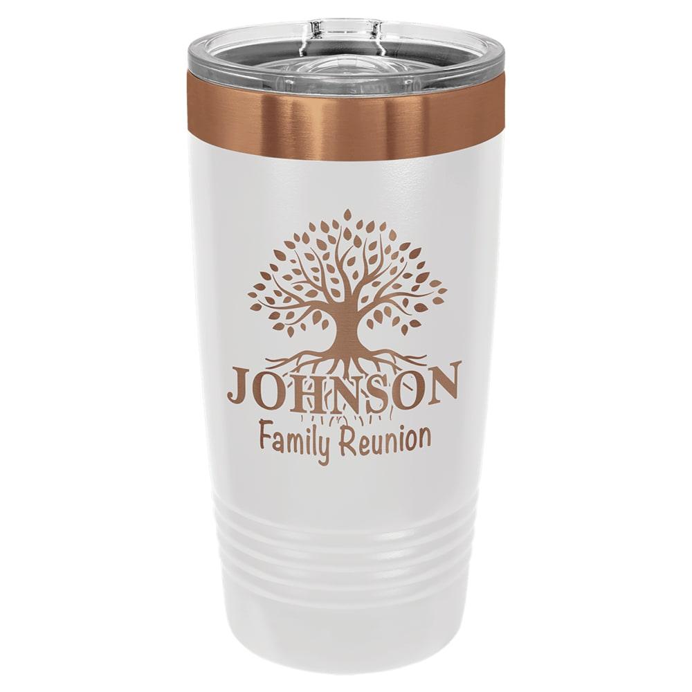 Personalized Polar Camel Tumbler with Slider Lid - 20 oz., White / Rose Gold