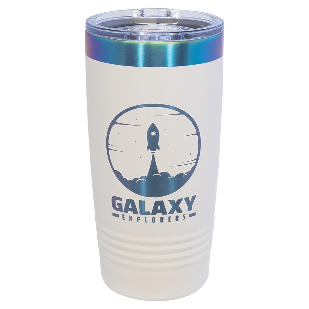 Personalized Polar Camel Tumbler with Slider Lid - 20 oz., White / Prism