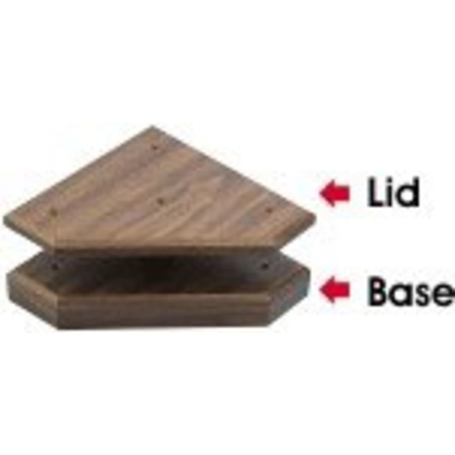 Standup Plaques, Slide-In Frame Plaques and Post Set Bases - 10 1/2" x 10 1/2" x 1 1/2" Walnut Finish 3-Post Set