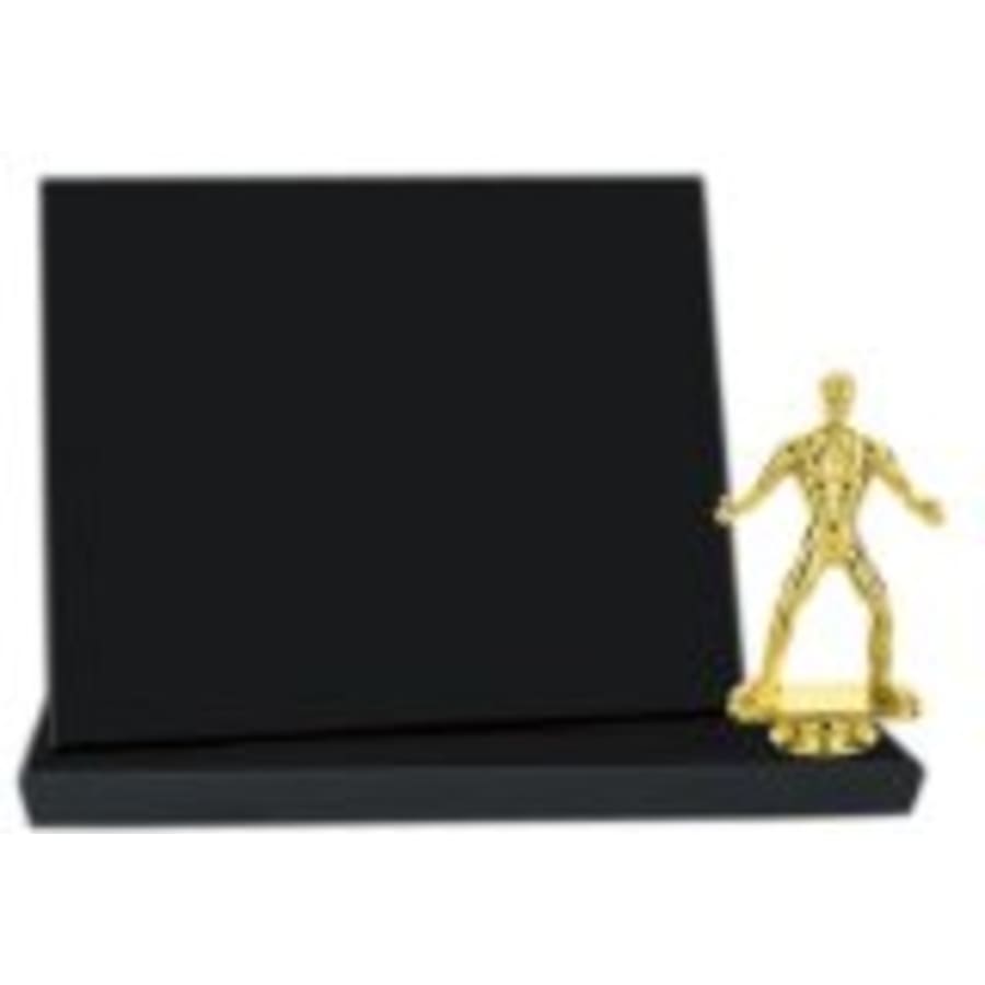 Standup Plaques, Slide-In Frame Plaques and Post Set Bases - 10" x 8" Value Black Finish Standup Plaque