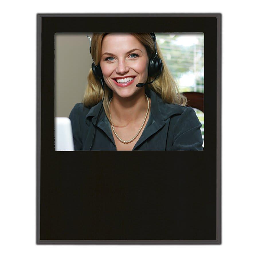 Standup Plaques, Slide-In Frame Plaques and Post Set Bases - 11 1/2" x 15" Value Matte Black Finish Slide-In Frame Plaque w/ 10" x 8" Window