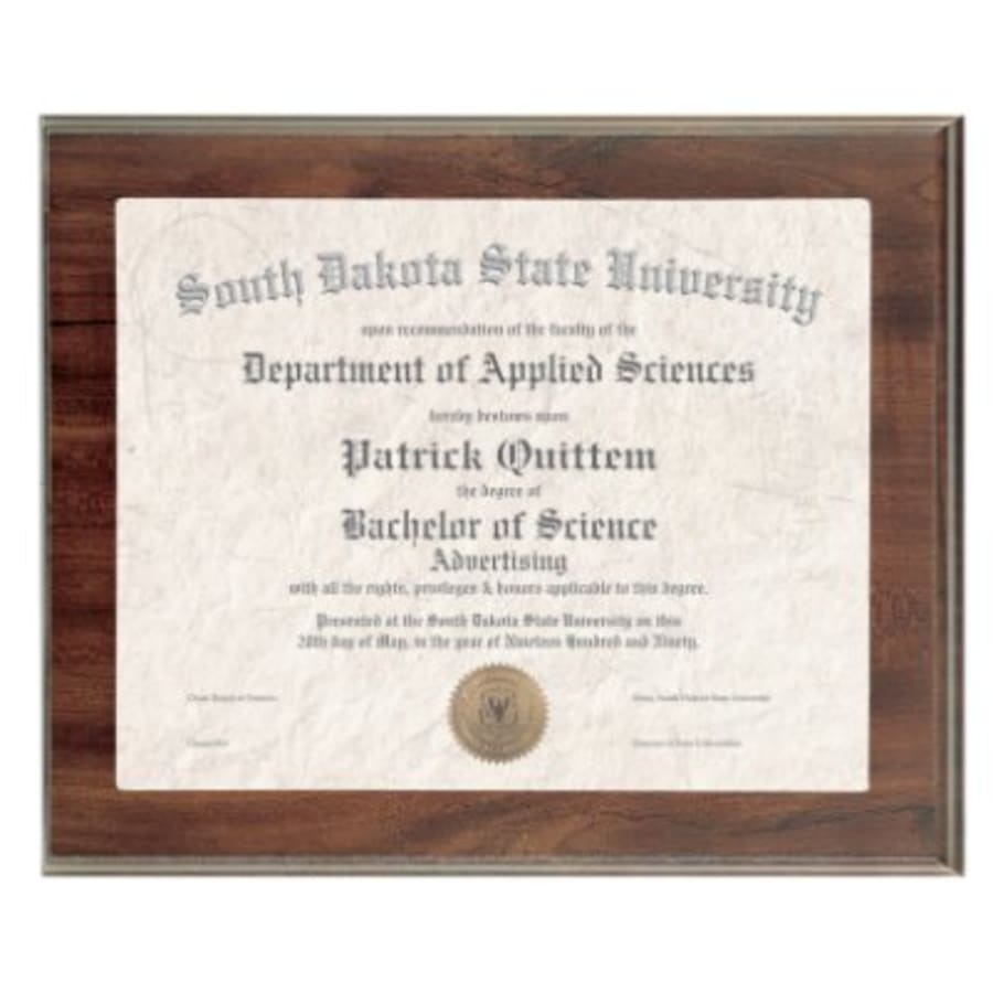 Standup Plaques, Slide-In Frame Plaques and Post Set Bases - 12" x 10" Cherry Finish Slide-In Frame Plaque with 10" x 8" Window
