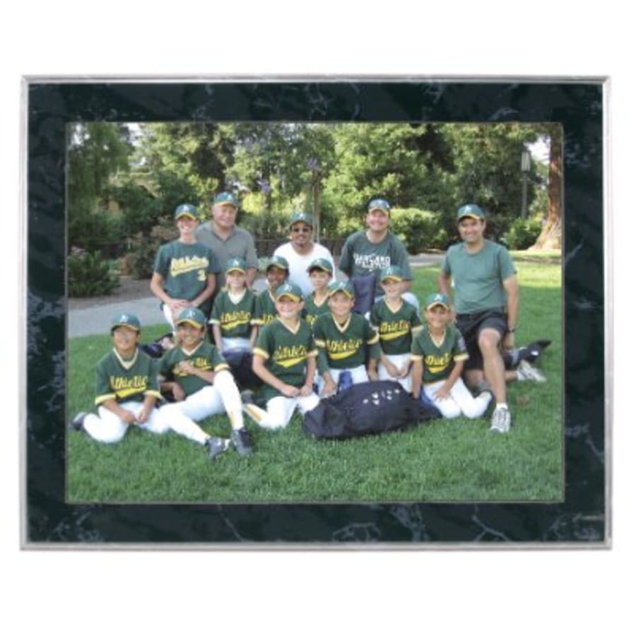 Standup Plaques, Slide-In Frame Plaques and Post Set Bases - 13" x 10 1/2" Black Marble Finish Slide-In Frame Plaque with 11" x 8 1/2" Window