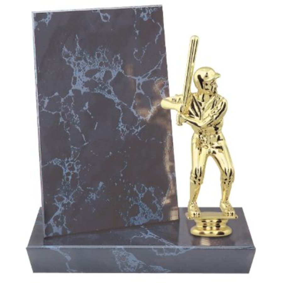 Standup Plaques, Slide-In Frame Plaques and Post Set Bases - 3 3/4" x 5 3/4" Black Marble Finish Standup Plaque