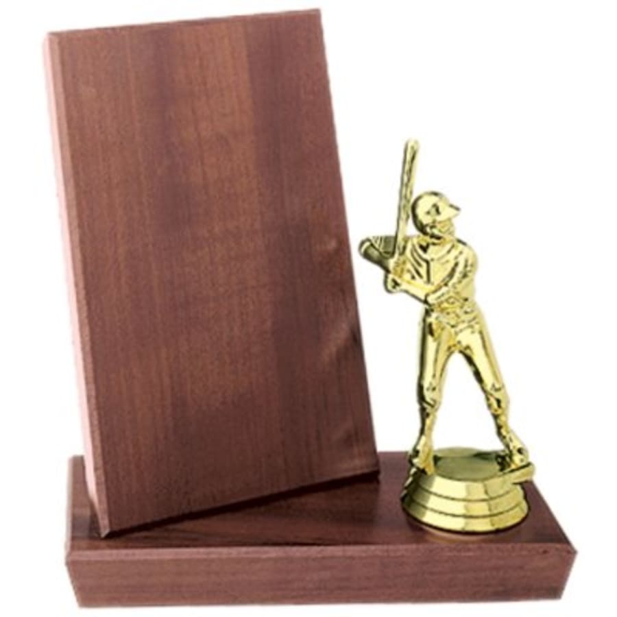 Standup Plaques, Slide-In Frame Plaques and Post Set Bases - 3 3/4" x 5 3/4" Cherry Finish Standup Plaque