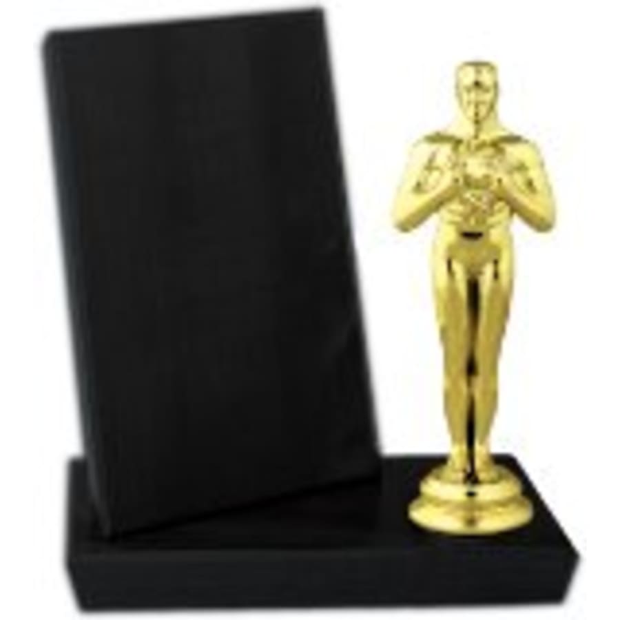 Standup Plaques, Slide-In Frame Plaques and Post Set Bases - 4" x 6" Value Black Finish Standup Plaque