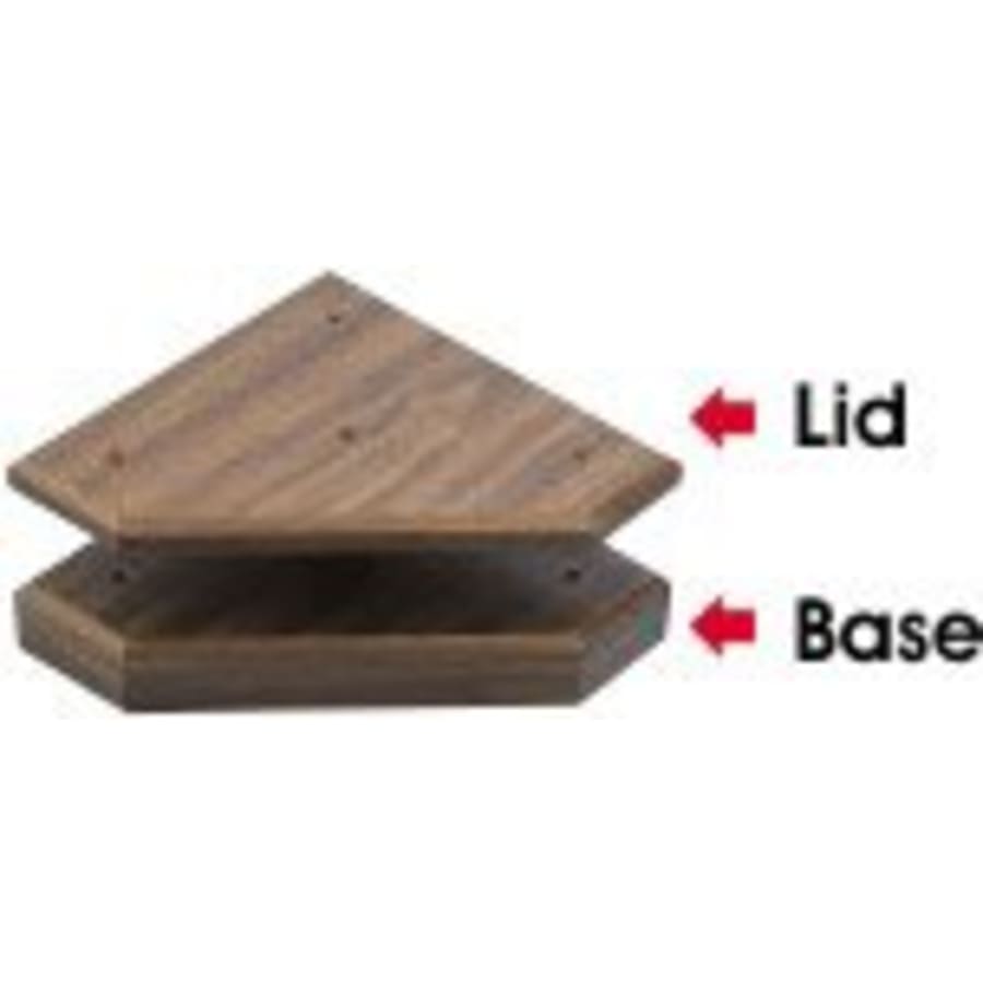 Standup Plaques, Slide-In Frame Plaques and Post Set Bases - 6 1/2" x 6 1/2" x 1 1/2" Walnut Finish 3-Post Set