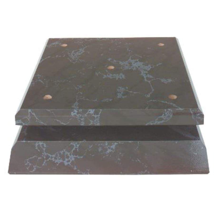 Standup Plaques, Slide-In Frame Plaques and Post Set Bases - 7 1/4" x 8 1/4" x 3/4" Black Marble Finish Slant Front 4-Post Set