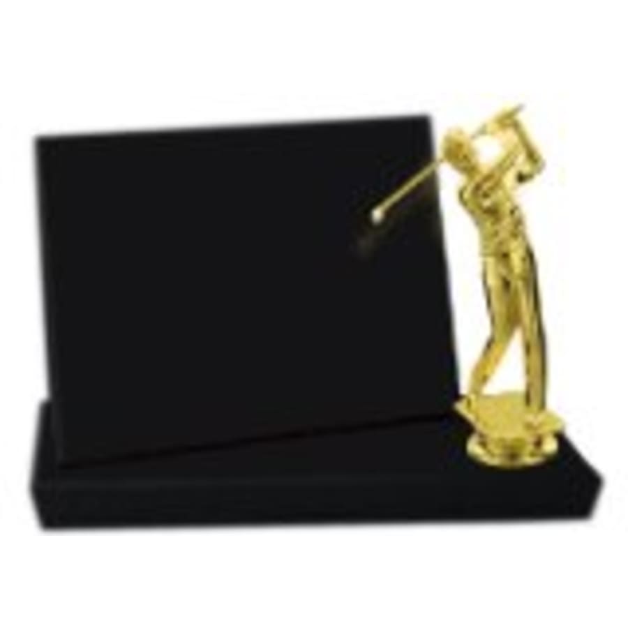 Standup Plaques, Slide-In Frame Plaques and Post Set Bases - 7" x 5" Value Black Finish Standup Plaque