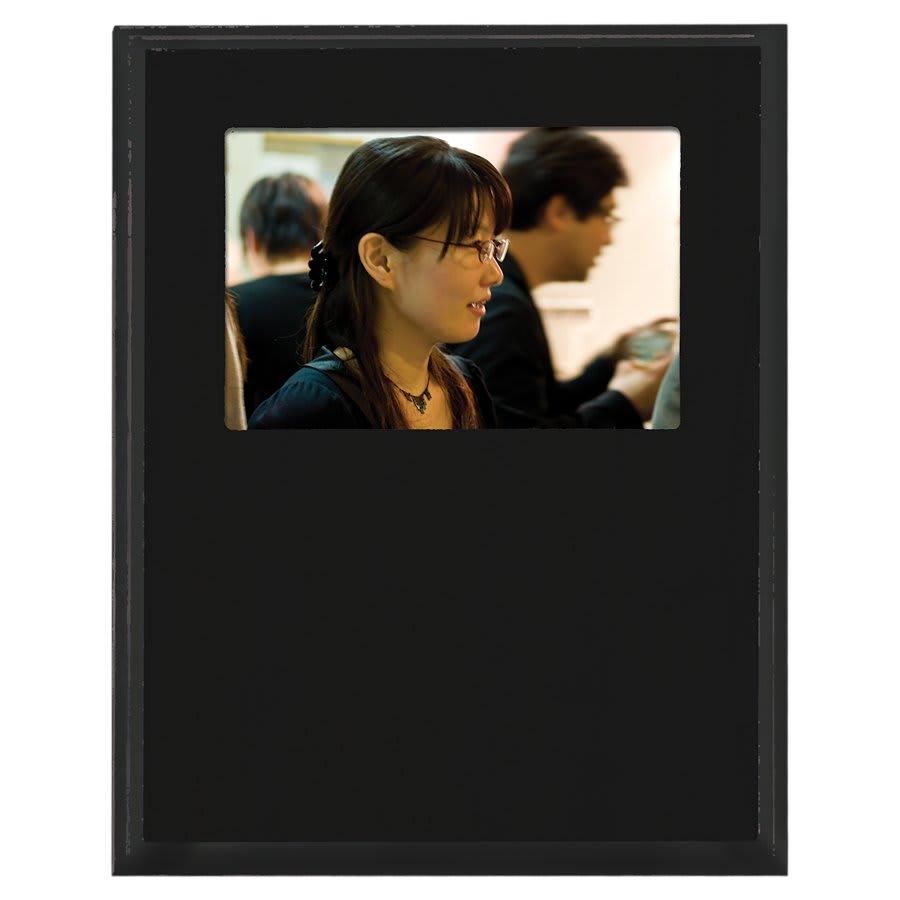 Standup Plaques, Slide-In Frame Plaques and Post Set Bases - 7" x 9" Value Matte Black Finish Slide-In Frame Plaque with 5" x 3 1/2" Window