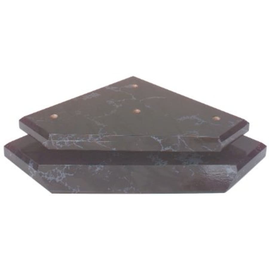 Standup Plaques, Slide-In Frame Plaques and Post Set Bases - 8 1/4" x 8 1/4" x 3/4" Black Marble Finish Slant Front 3-Post Set