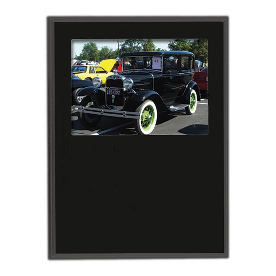 Standup Plaques, Slide-In Frame Plaques and Post Set Bases - 8" x 10" Value Matte Black Finish Slide-In Frame Plaque with 6" x 4" Window