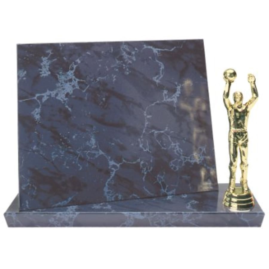 Standup Plaques, Slide-In Frame Plaques and Post Set Bases - 9 3/4" x 7 3/4" Black Marble Finish Standup Plaque