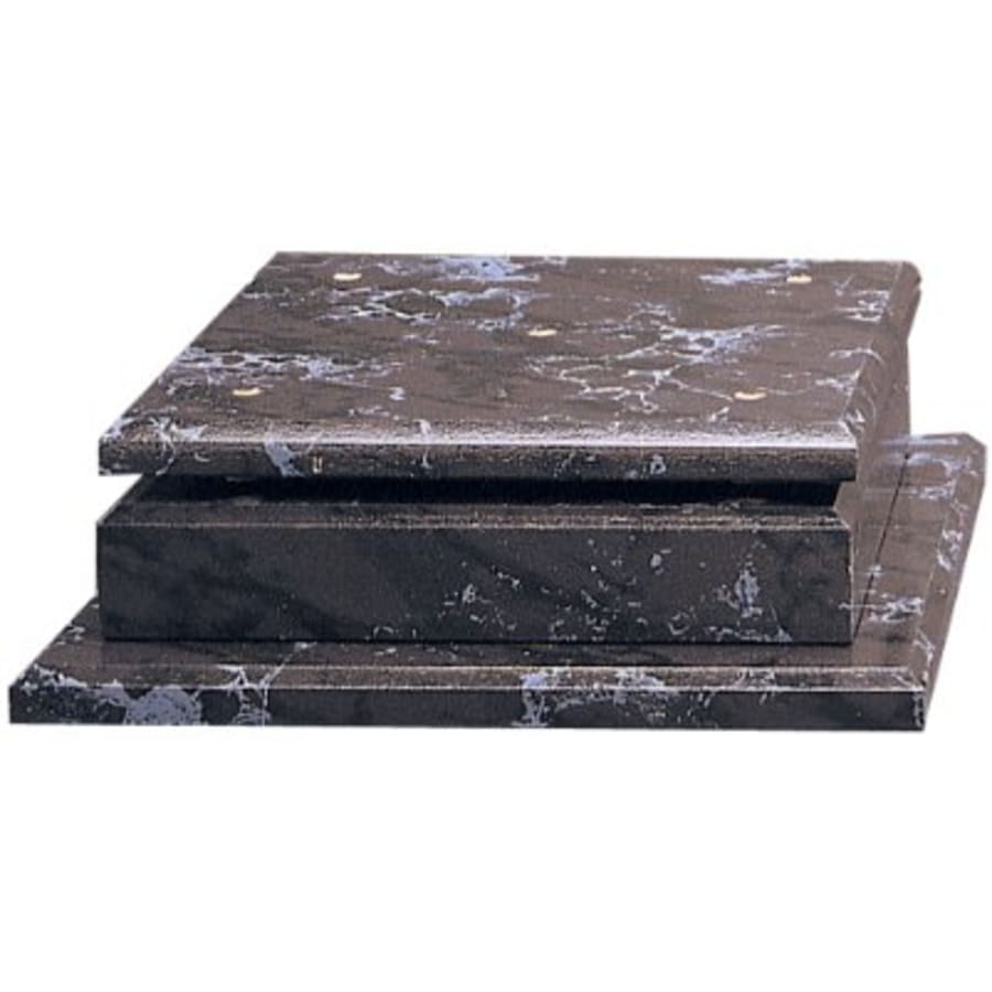 Standup Plaques, Slide-In Frame Plaques and Post Set Bases - 9 3/4" x 9 3/4" x 2 1/8" Black Marble Finish 4-Post Set