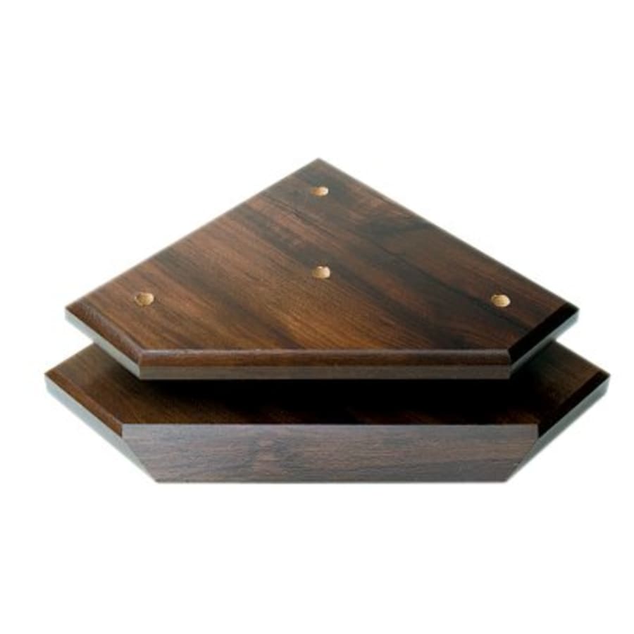 Standup Plaques, Slide-In Frame Plaques and Post Set Bases - 9 3/4" x 9 3/4" x 3/4" Cherry Finish Slant Front 3-Post Set
