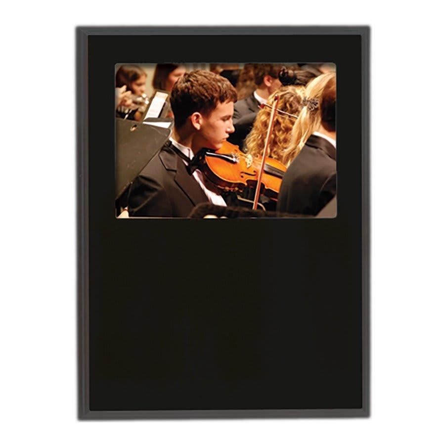 Standup Plaques, Slide-In Frame Plaques and Post Set Bases - 9" x 12" Value Matte Black Finish Slide-In Frame Plaque with 7" x 5" Window