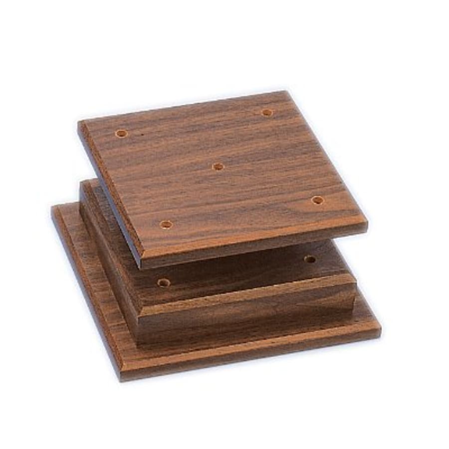 Standup Plaques, Slide-In Frame Plaques and Post Set Bases - 9" x 9" x 2 1/8" Cherry Finish 4-Post Set