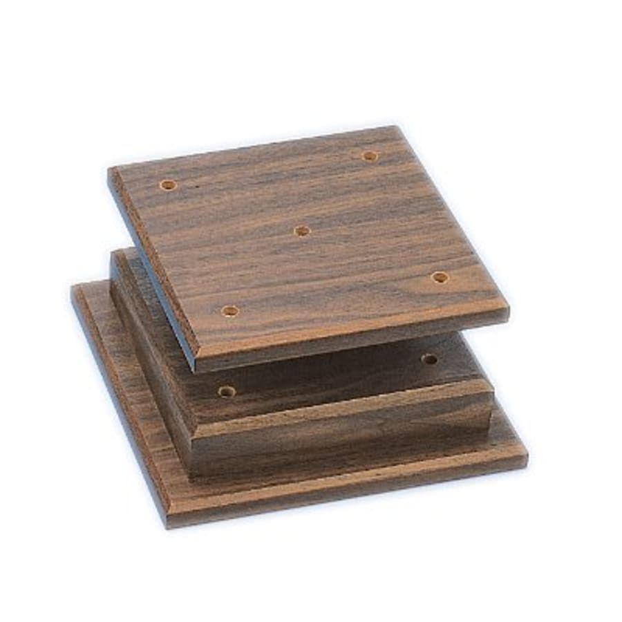 Standup Plaques, Slide-In Frame Plaques and Post Set Bases - 9" x 9" x 2 1/8" Walnut Finish 4-Post set