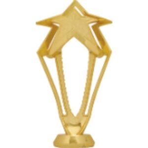 Star, Wreath and Emblem Trophy Figures, Blank (Packs of 10, 25 or 50) - 7" Gold 3-D Rising Star Figure