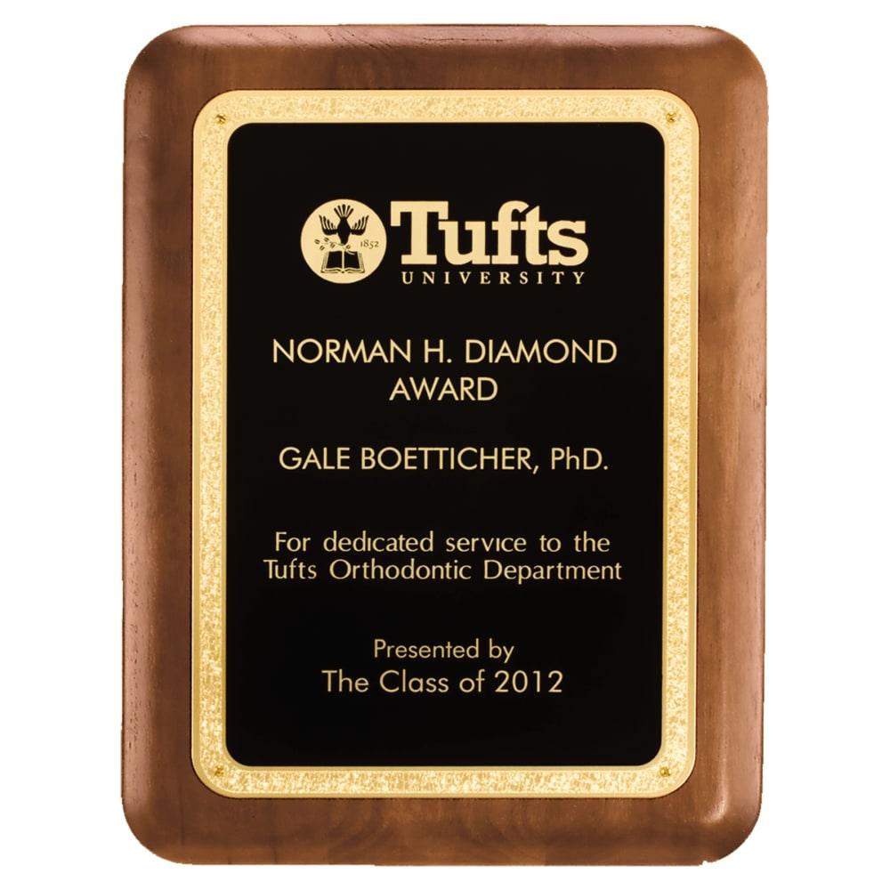 Personalized Star of Life Plaque, EMT & Paramedic Award - 9" x 12" Walnut with Bronze Star of Life