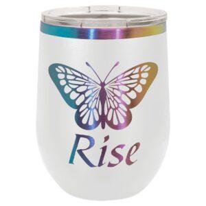 Personalized Polar Camel Stemless Wine Tumbler - 12 oz., White / Prism
