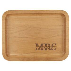 Personalized Wood Serving Tray - Alder