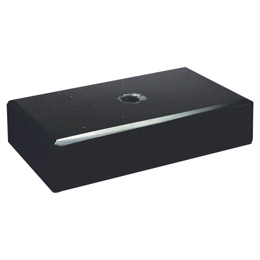 Trophy Marble Bases, Black and White (Packs of 10, 25 or 50) - 2 1/2" x 4" Black Centerhole Countersunk Trophy Marble