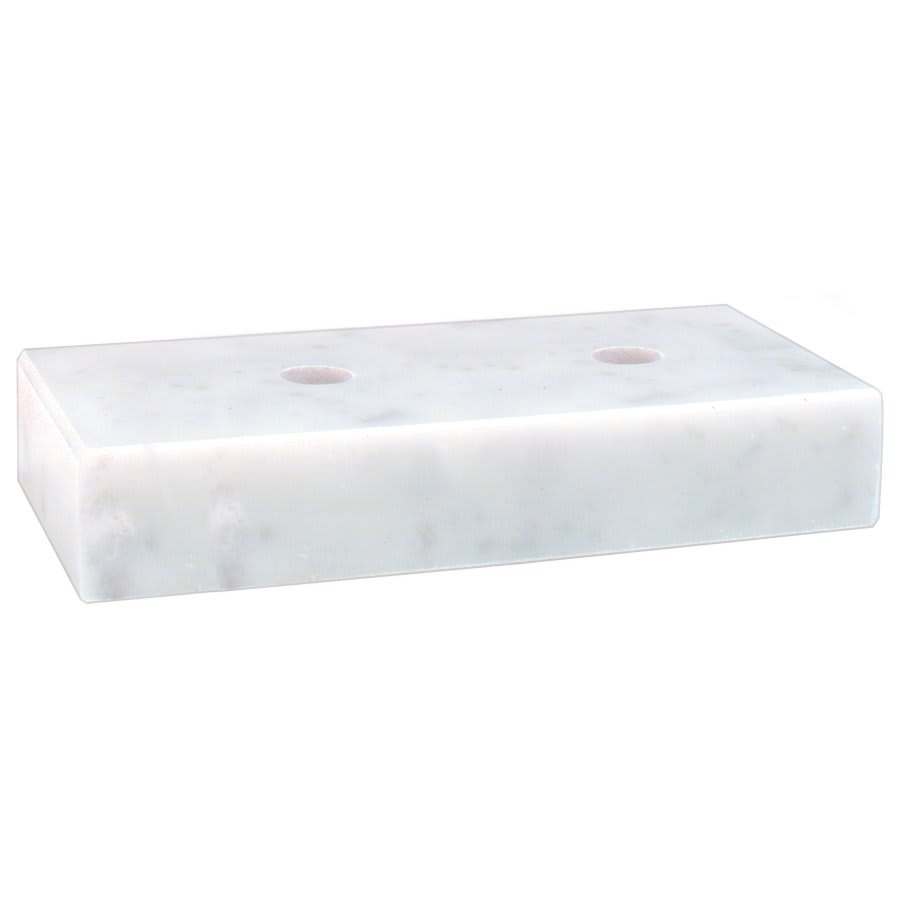 Trophy Marble Bases, Black and White (Packs of 10, 25 or 50) - 2 1/2" x 5" White 2 Hole Countersunk Trophy Marble