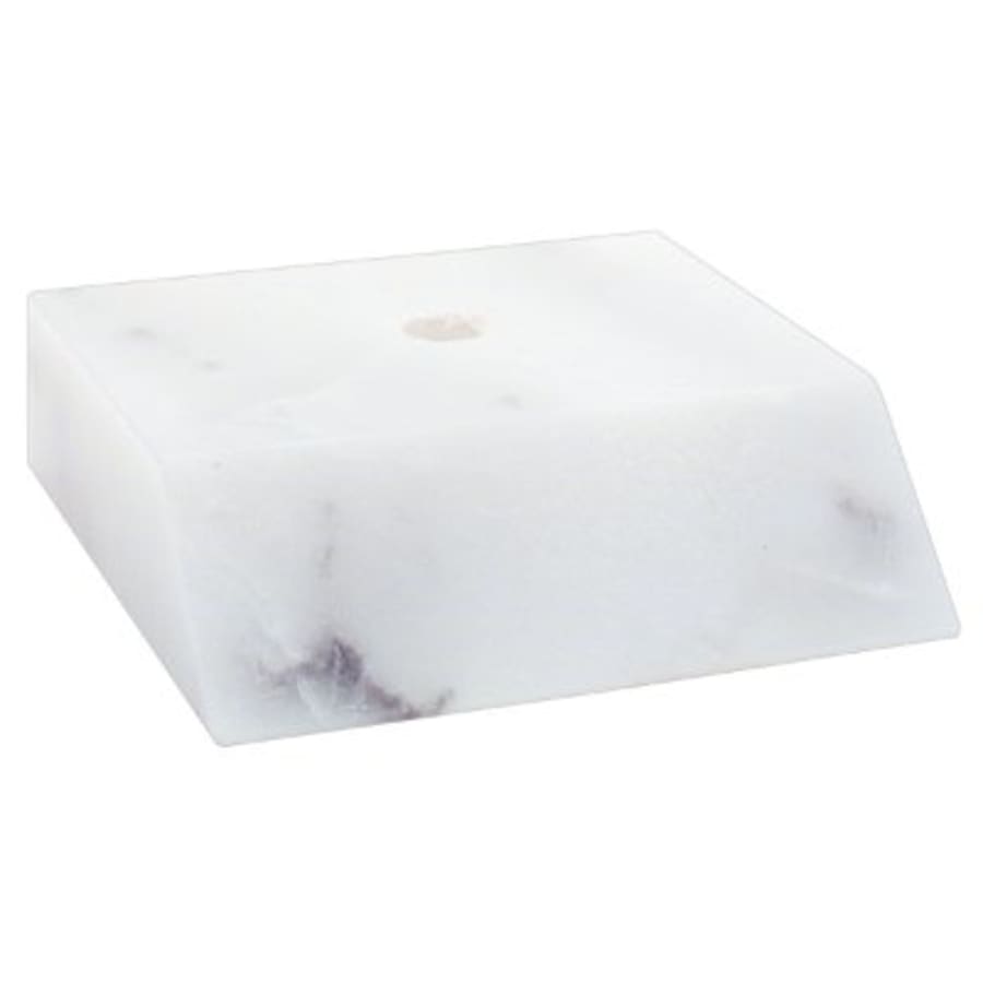 Trophy Marble Bases, Black and White (Packs of 10, 25 or 50) - 2 5/8" x 3" White Centerhole Countersunk Slant Front Trophy Marble