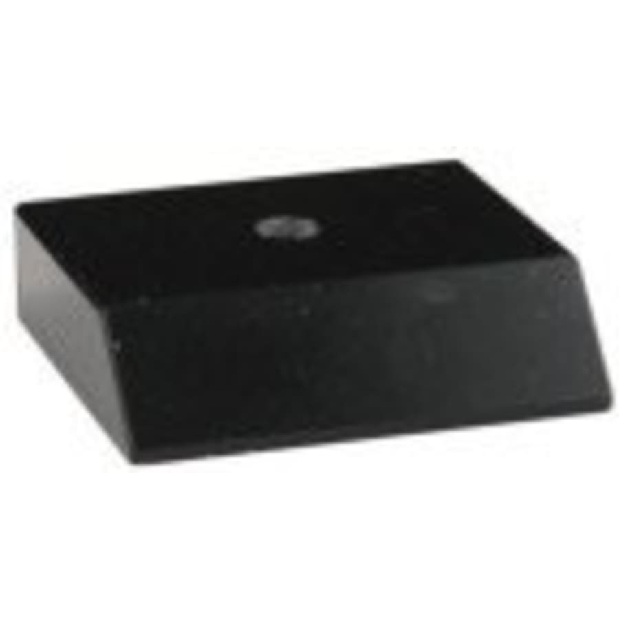 Trophy Marble Bases, Black and White (Packs of 10, 25 or 50) - 2 5/8" x 4" Centerhole Countersunk Black Slant Front Trophy Marble