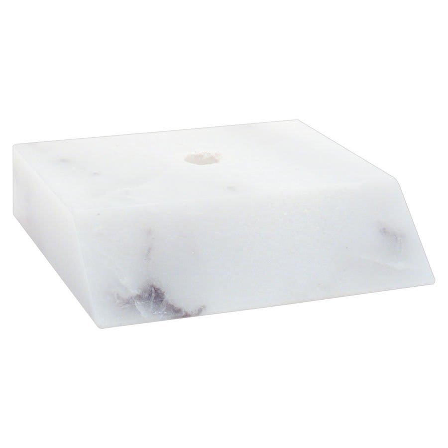Trophy Marble Bases, Black and White (Packs of 10, 25 or 50) - 2 5/8" x 4" White Centerhole Countersunk Slant Front Trophy Marble