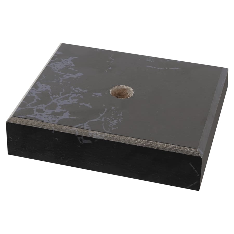 Trophy Marble Bases, Black and White (Packs of 10, 25 or 50) - 2" x 3" Black Marble Finish Center Hole Trophy Lid