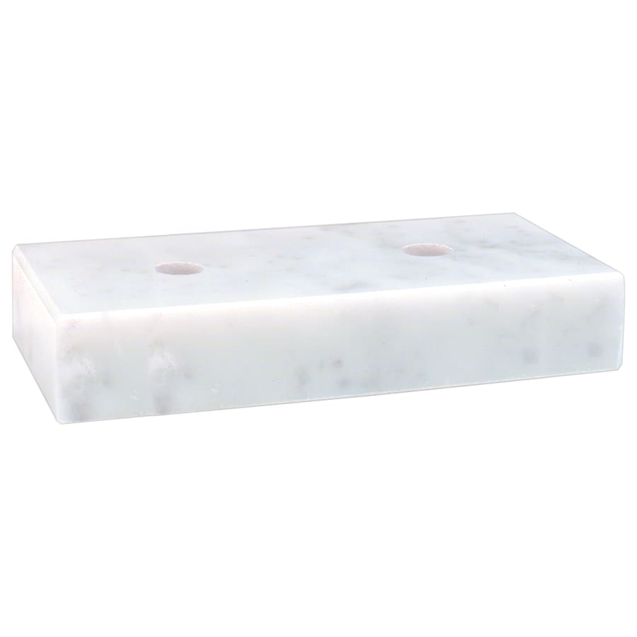 Trophy Marble Bases, Black and White (Packs of 10, 25 or 50) - 2" x 4" White 2 Hole Countersunk Trophy Marble