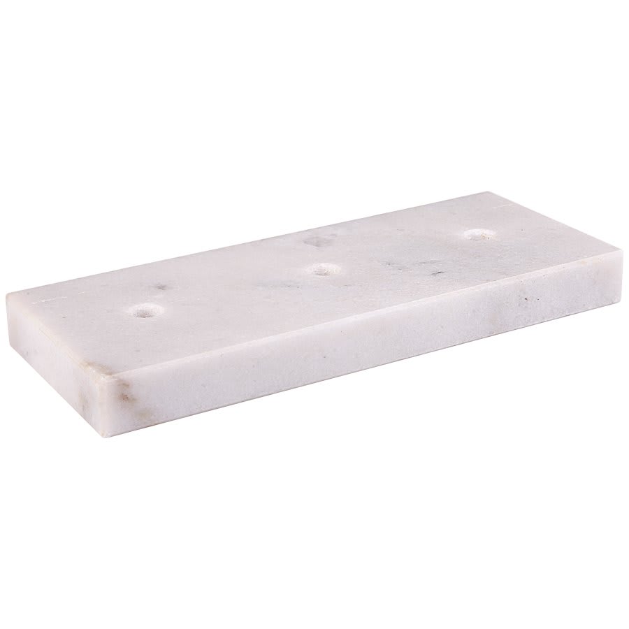 Trophy Marble Bases, Black and White (Packs of 10, 25 or 50) - 3" x 7 1/2" White 3 Hole Countersunk Trophy Marble Base