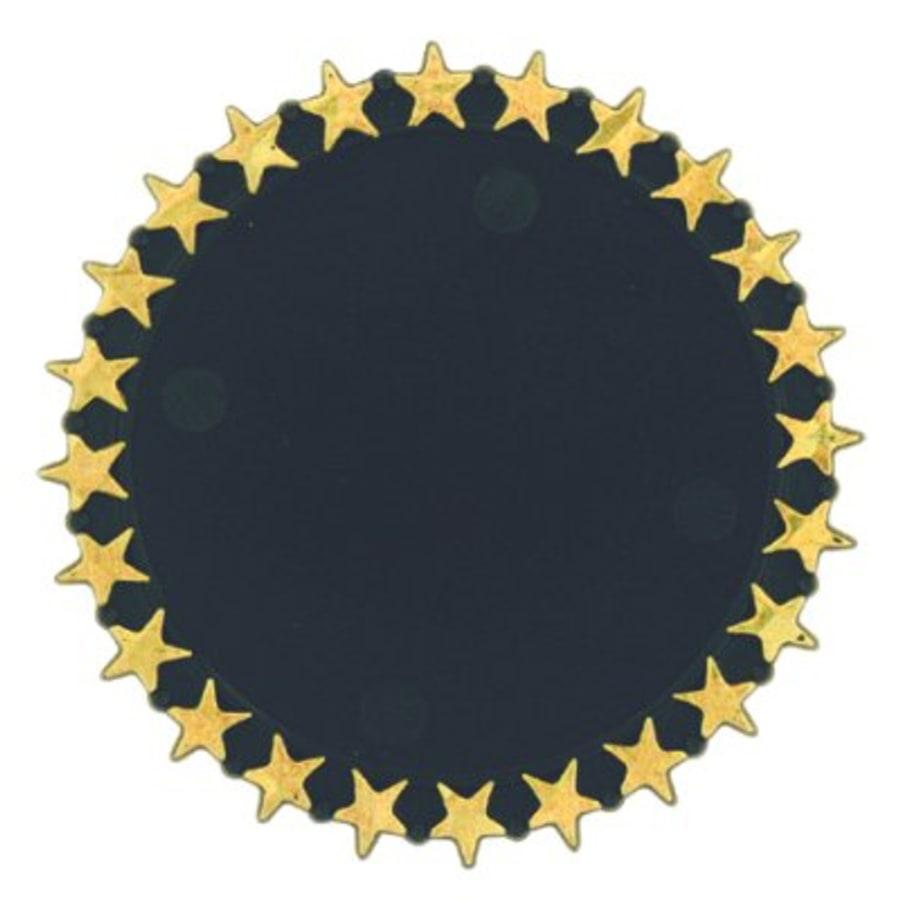 Trophy Plaque Mount Holders for 2" Inserts (Packs) - 2 1/2" Black/Gold Star Plaque Mount with 2" Insert Holder