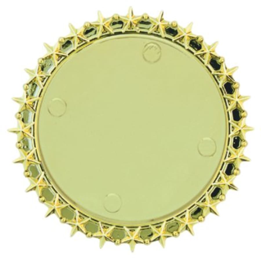 Trophy Plaque Mount Holders for 2" Inserts (Packs) - 2 1/2" Gold Star Plaque Mount with 2" Insert Holder
