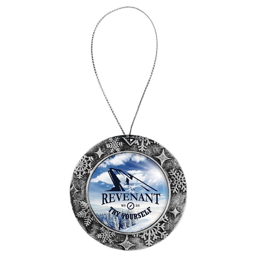 Trophy Plaque Mount Holders for 2" Inserts (Packs) - 3" Antique Silver Ornament with 2" Insert Holder & Silver String (Insert is Not Included)