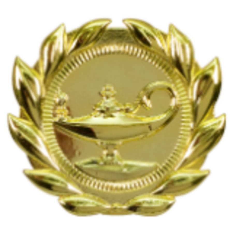 Trophy Plaque Mount Holders for 2" Inserts (Packs) - 3" Lamp of Knowledge Wreath Plaque Mount